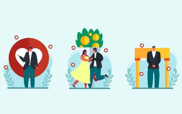Beautiful Wedding Day Flat Bundle Design for Modern Creatives