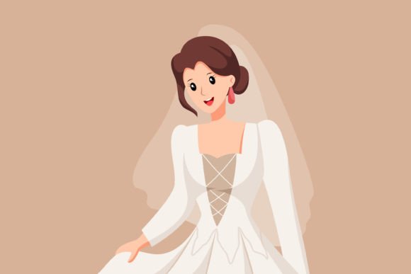 Capturing Joy: Happy Bride at Wedding Character Design