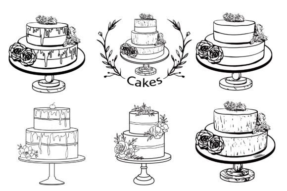 Elegant Simplicity: Using Wedding Cake Line Art in Design