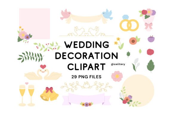 Elevate Your Projects with This Wedding Decoration Clipart Set