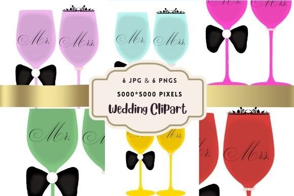 Styling Your Celebration with Wedding Glasses Clipart