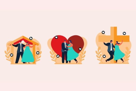 Toward the Wedding Day Flat Design: A Modern Take on Romance