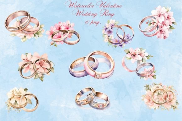 Watercolor Wedding Ring Clipart1: A Designer's Asset for Romance