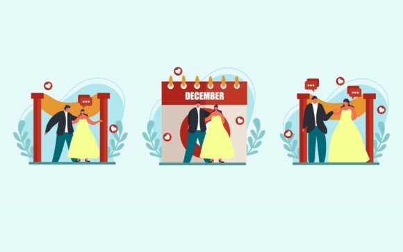 Wedding Day Flat Bundle Design: A Modern Graphic Toolkit